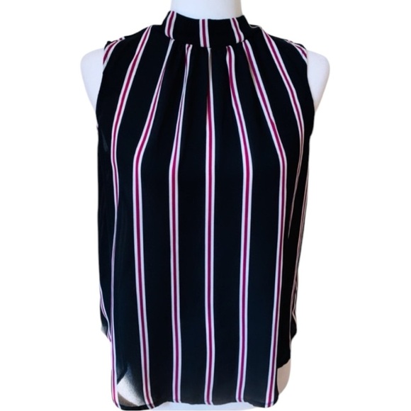 Striped high neck shoulderless blouse small - Picture 1 of 3